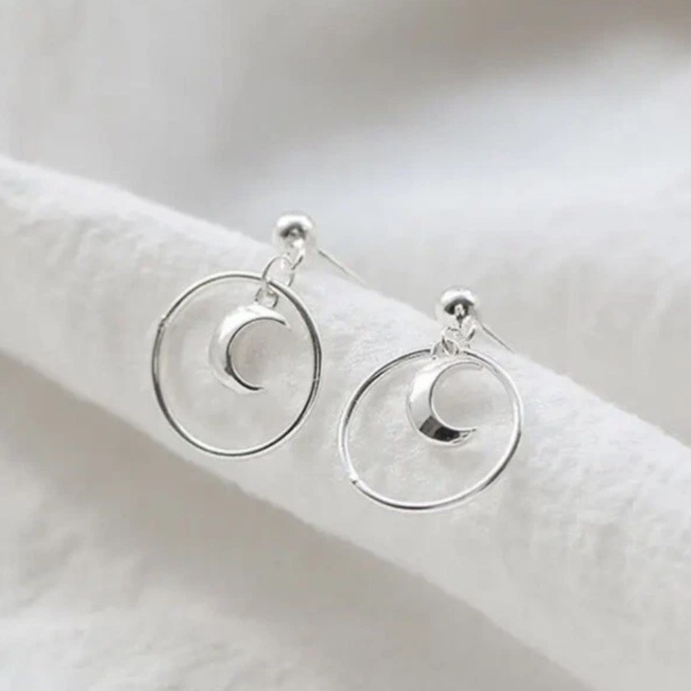 Sterling silver 925 Crescent Moon Earrings